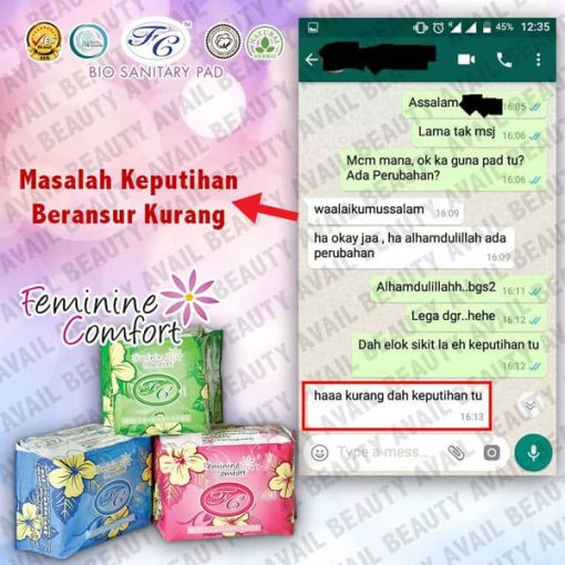 pad herba avail pantiliner tuala wanita